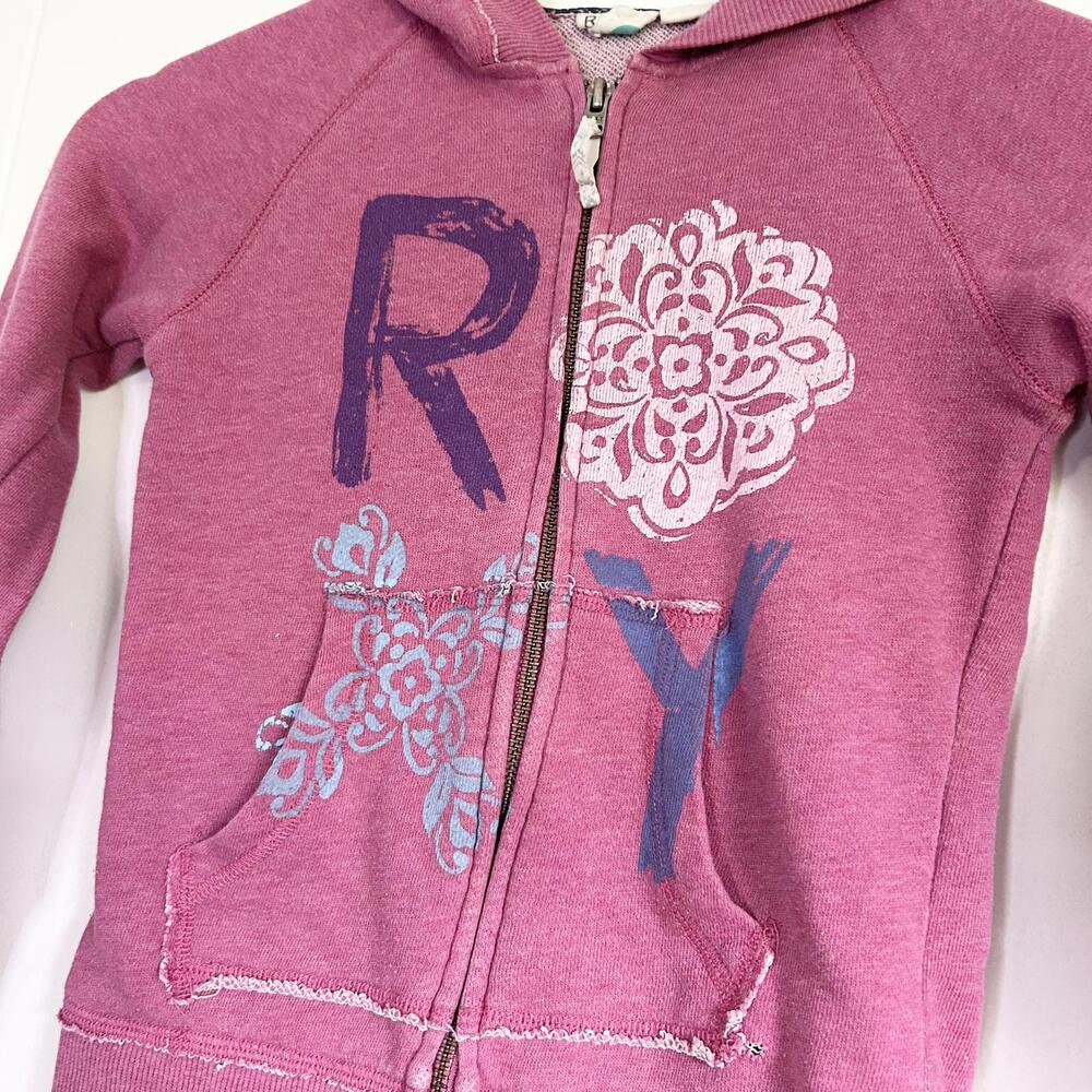 Vintage y2k Roxy Girl Zip Up Jacket Outerwear Kids Size 6 Girls XS - Picture 2 of 6